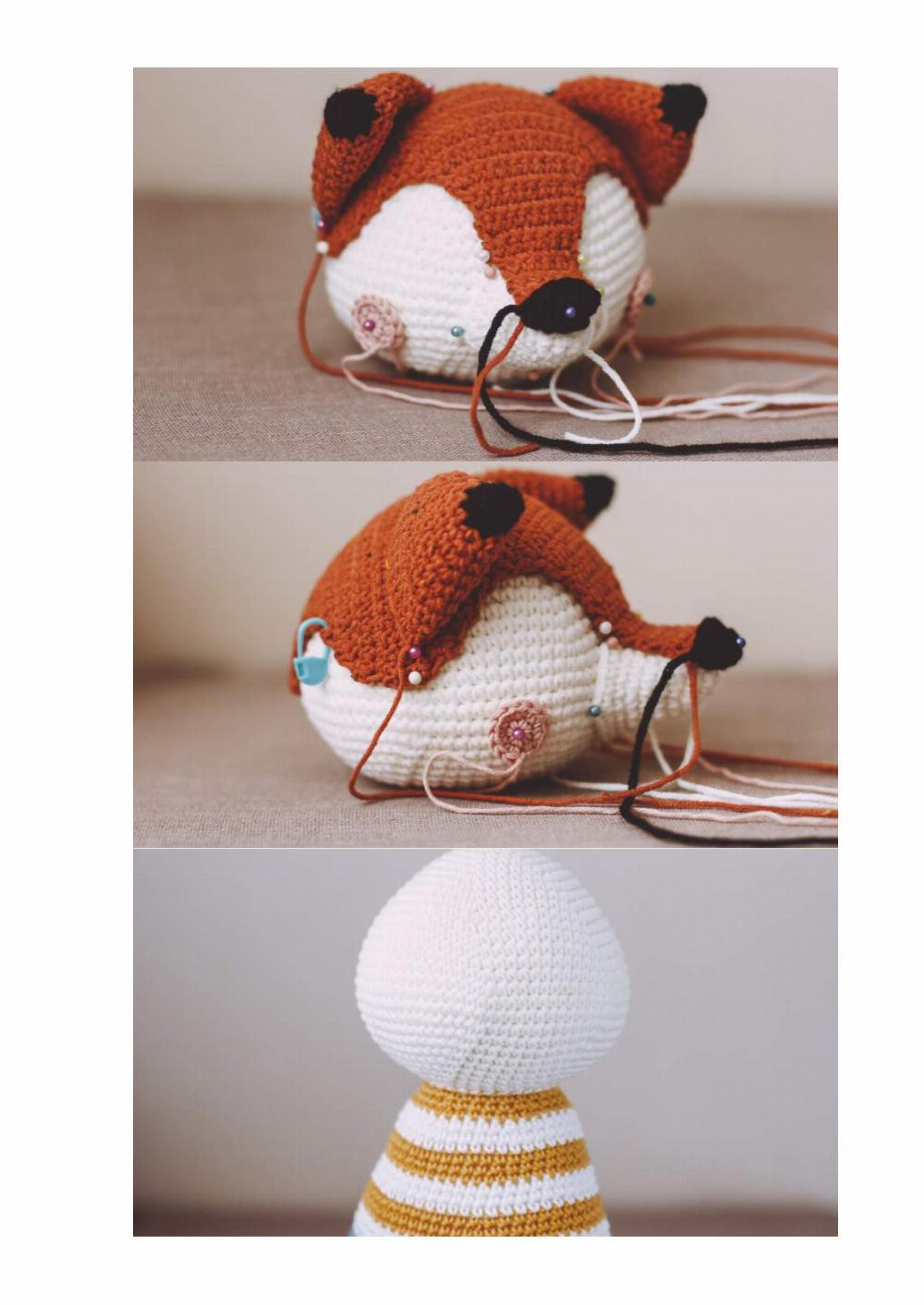 Felix the Fox with overalls crochet pattern