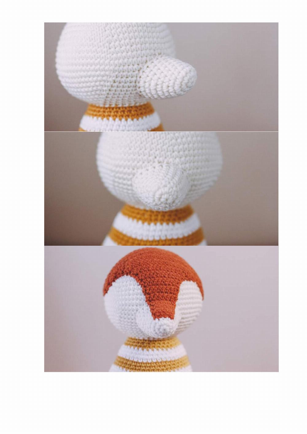 Felix the Fox with overalls crochet pattern