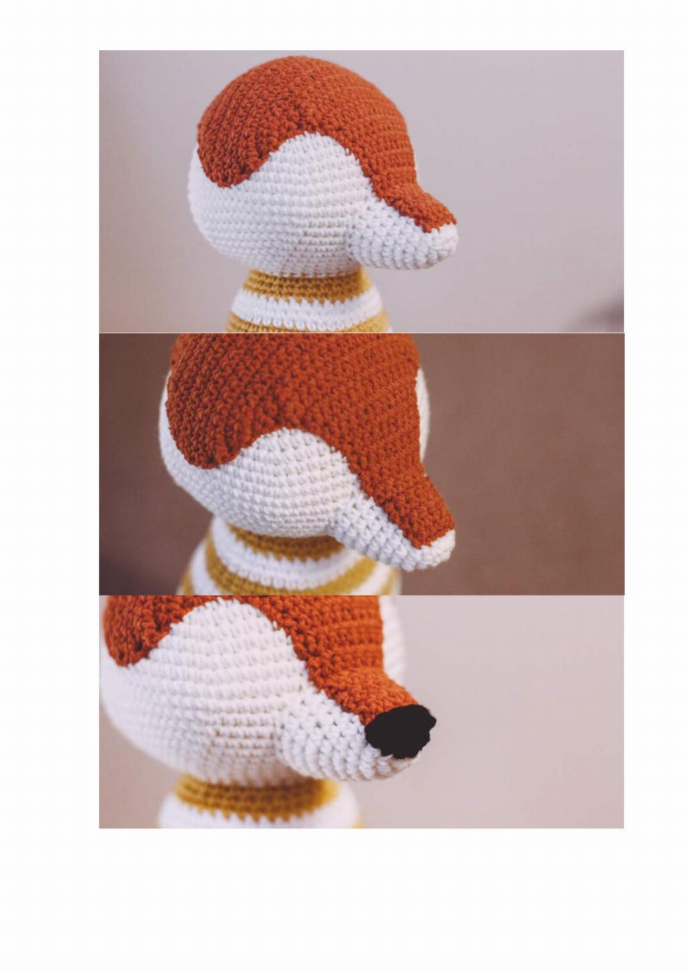 Felix the Fox with overalls crochet pattern