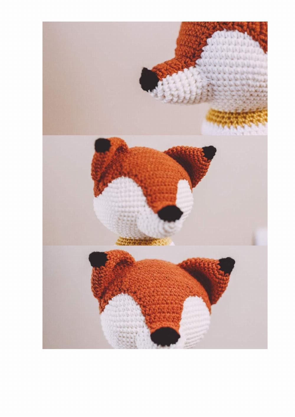 Felix the Fox with overalls crochet pattern