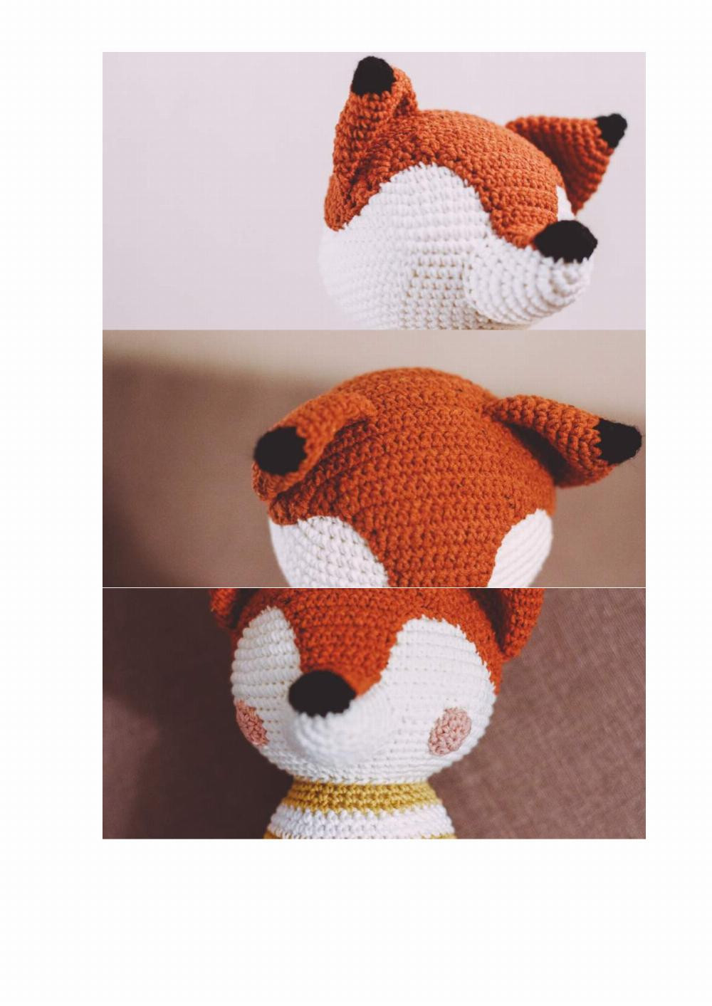 Felix the Fox with overalls crochet pattern