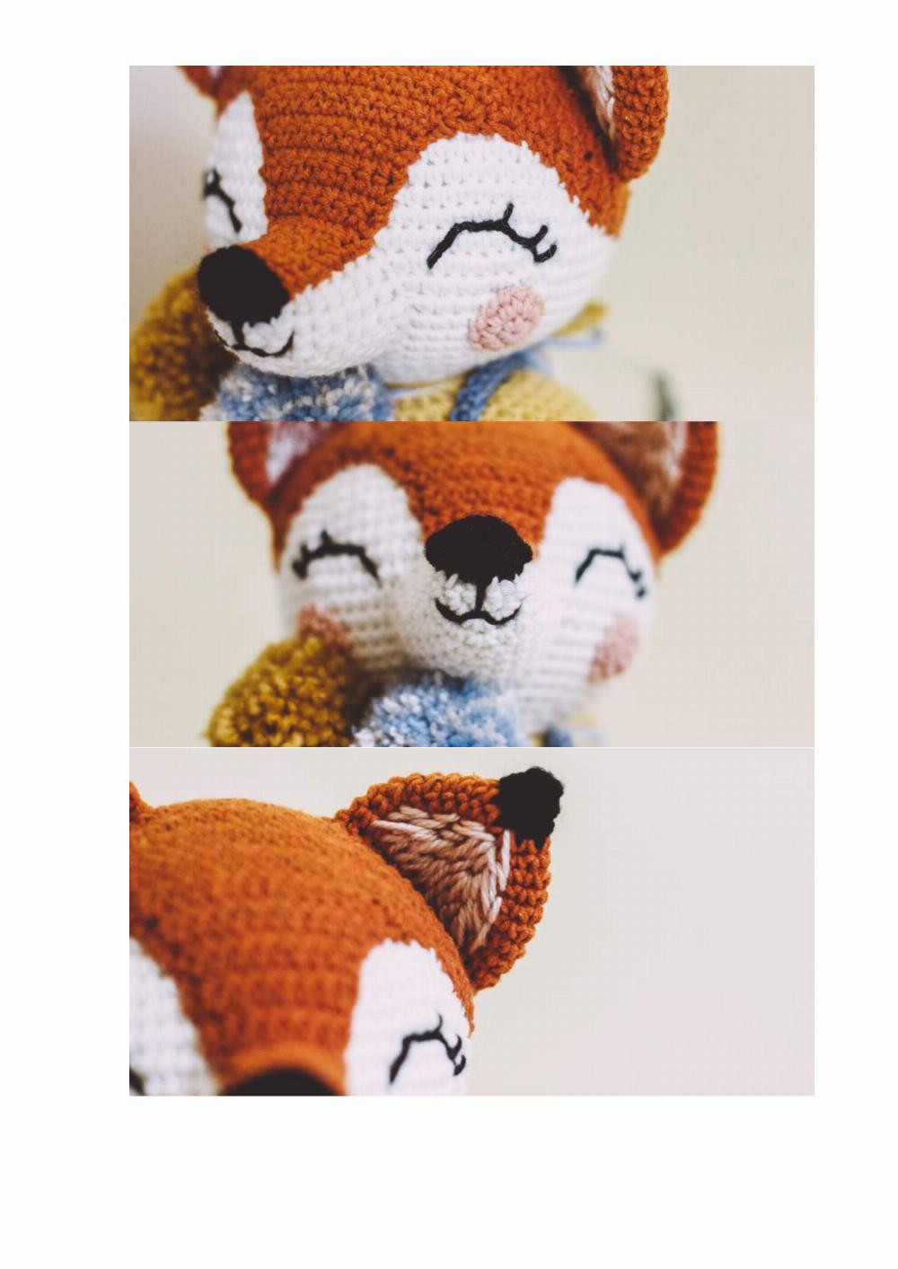 Felix the Fox with overalls crochet pattern