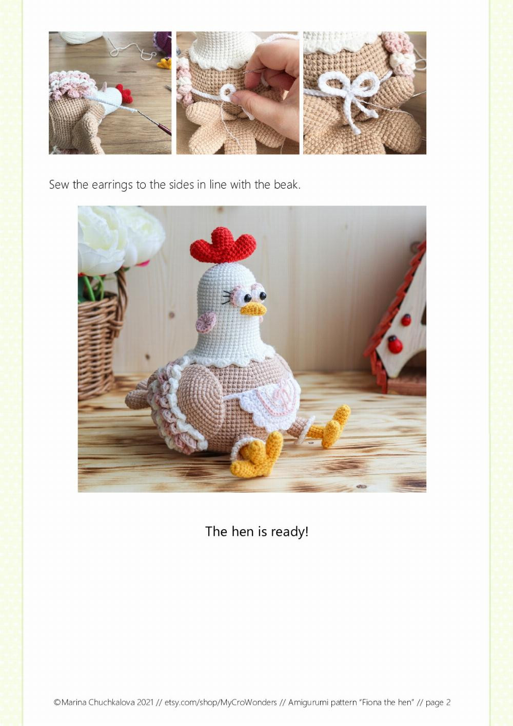 fiona the hen amigugumi pattern