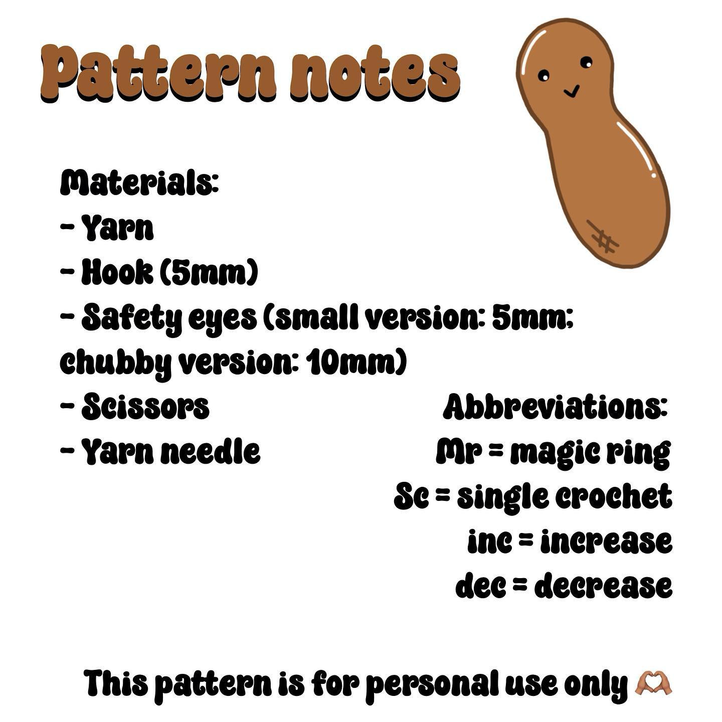 free 2 in 1 peanut pattern