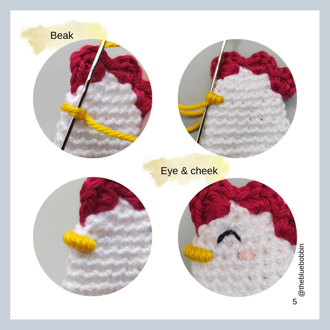 free chicken brooch pattern