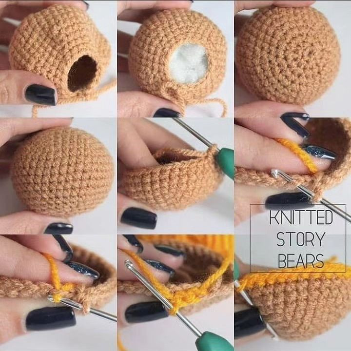 free crochet patten knitted story bears