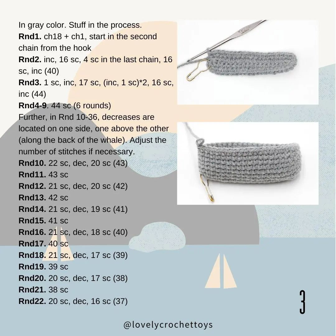 free crochet pattern gray whale