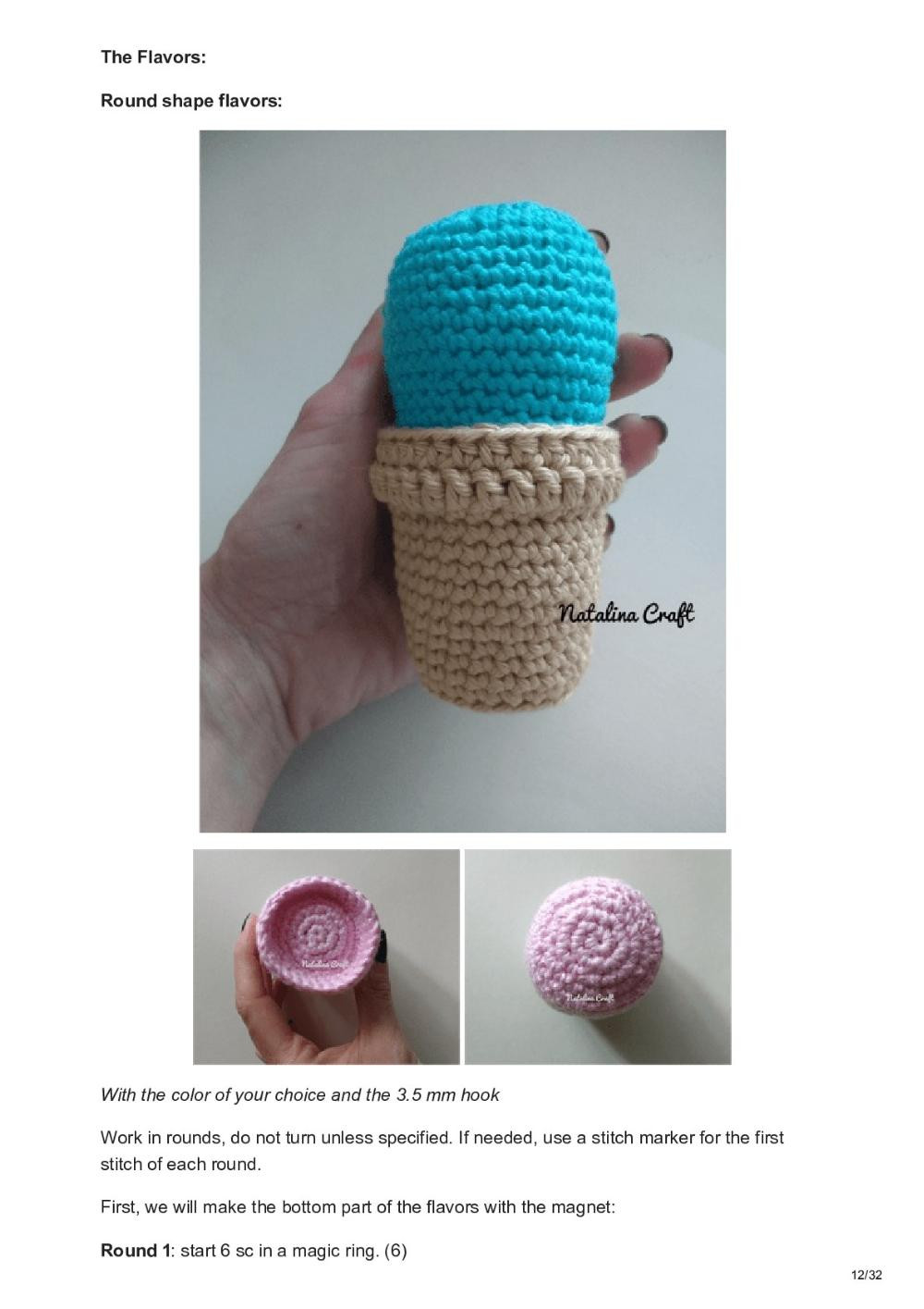 Free crochet pattern: Make your own ice cream