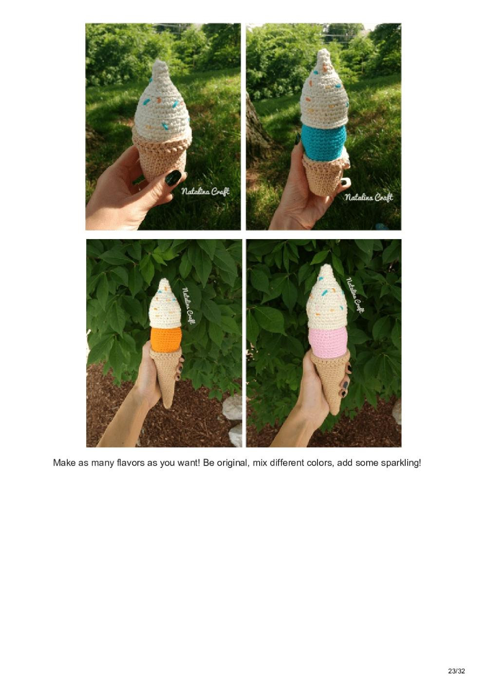 Free crochet pattern: Make your own ice cream