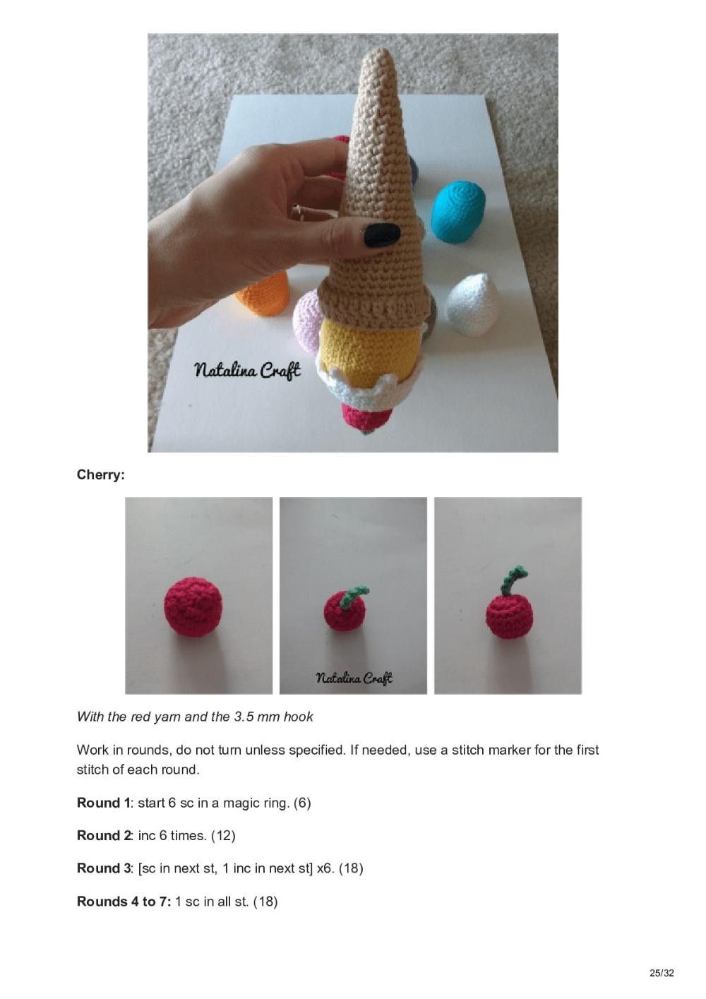 Free crochet pattern: Make your own ice cream