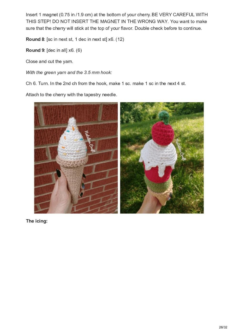 Free crochet pattern: Make your own ice cream