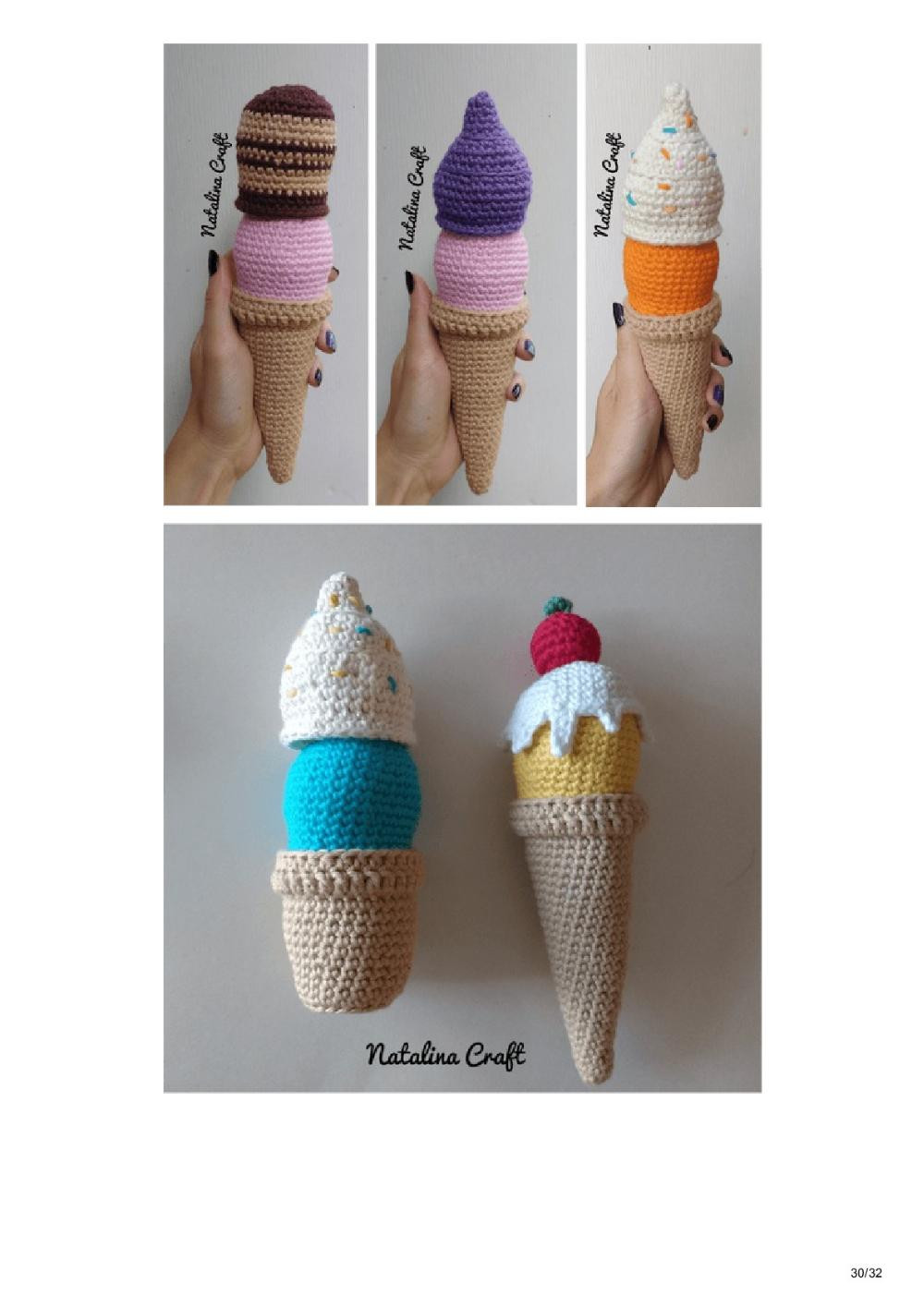 Free crochet pattern: Make your own ice cream