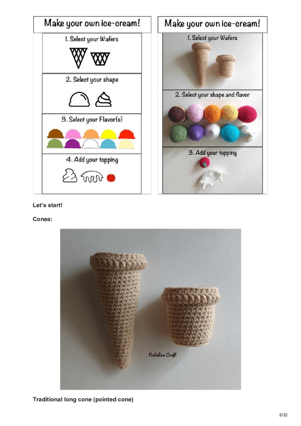 Free crochet pattern: Make your own ice cream