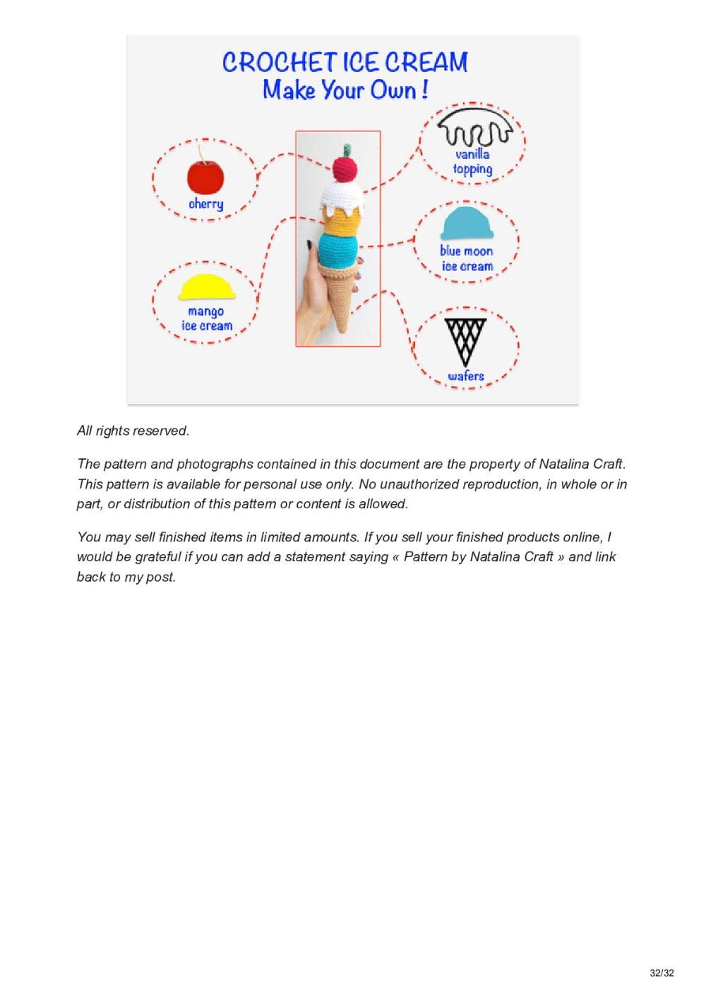 Free crochet pattern: Make your own ice cream