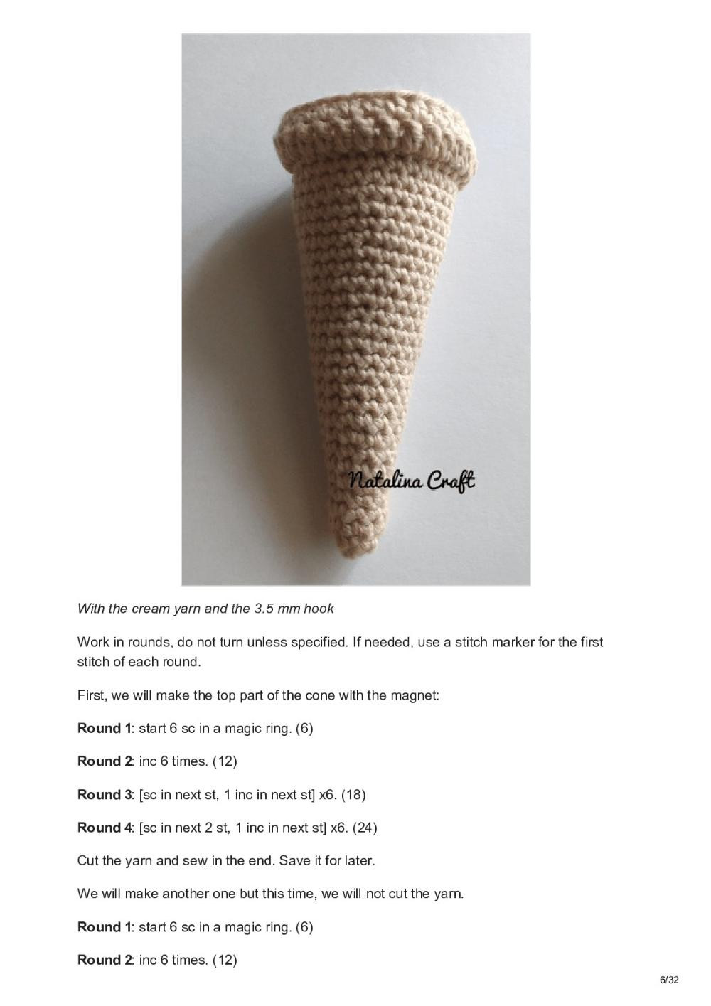 Free crochet pattern: Make your own ice cream