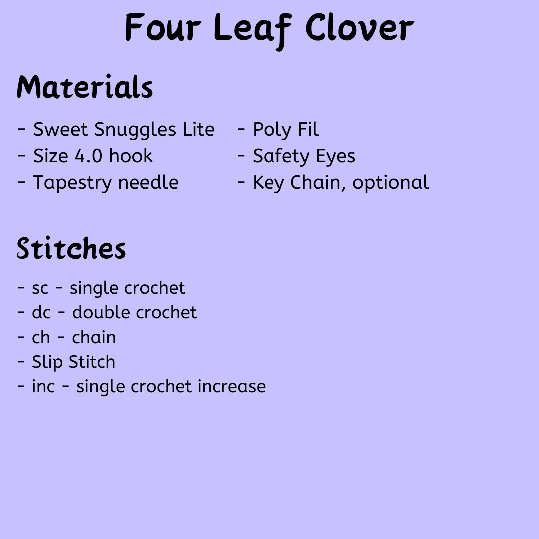 Free four leaf clover pattern