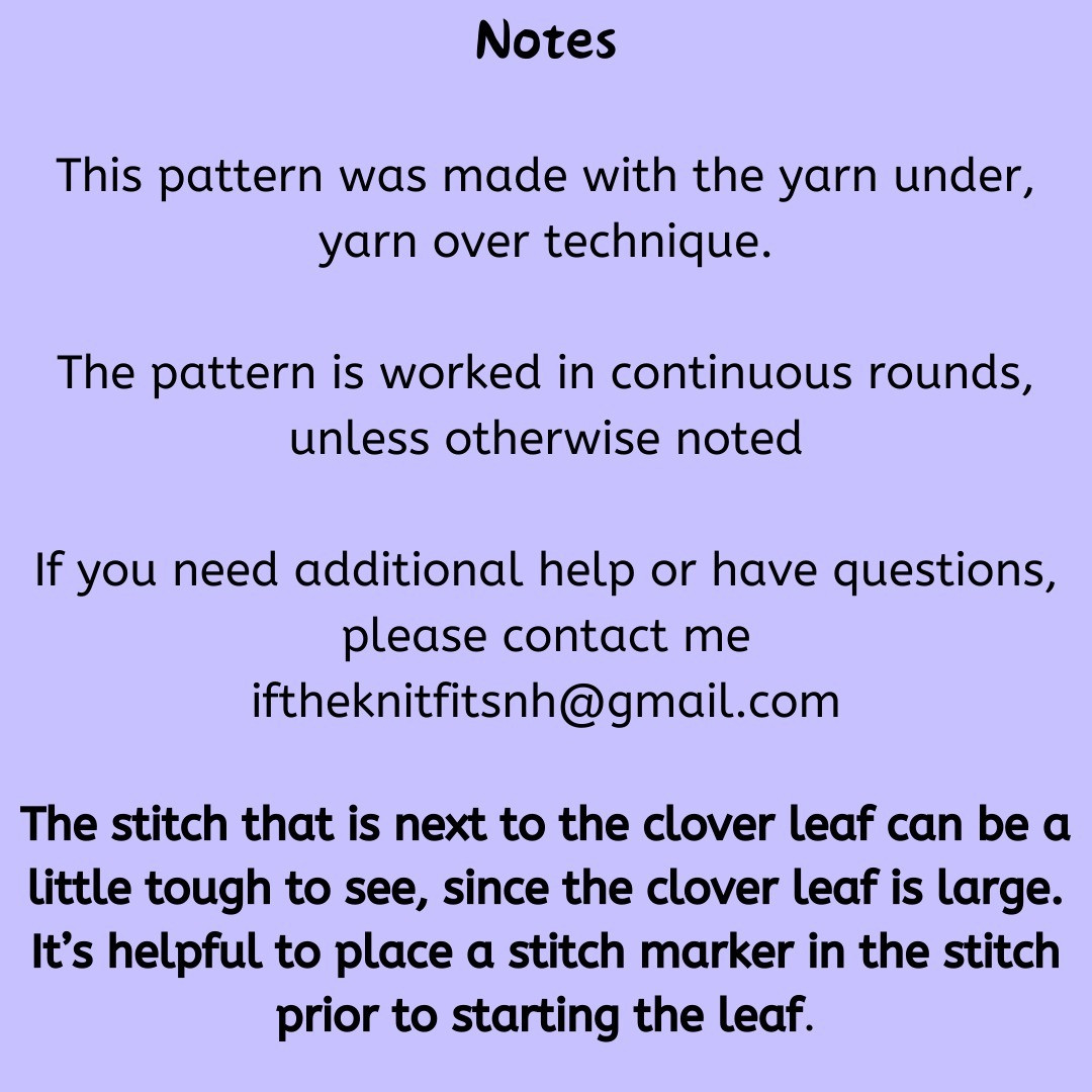 Free four leaf clover pattern