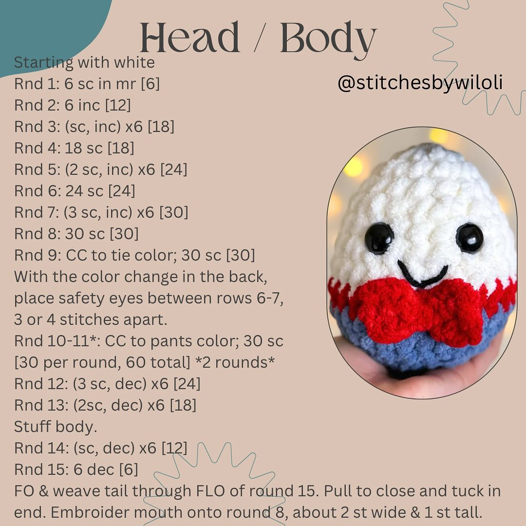 free humpty dumpty egg pattern