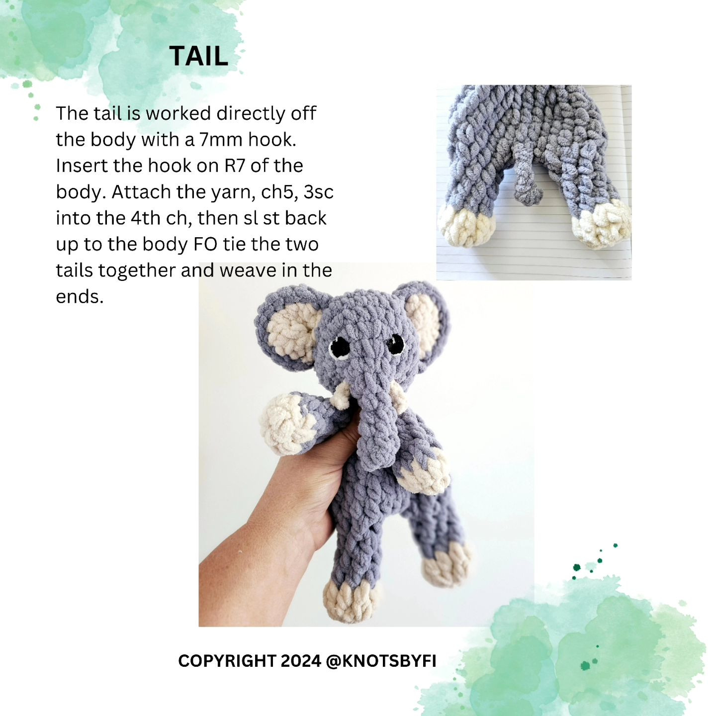 free mini elephant pattern