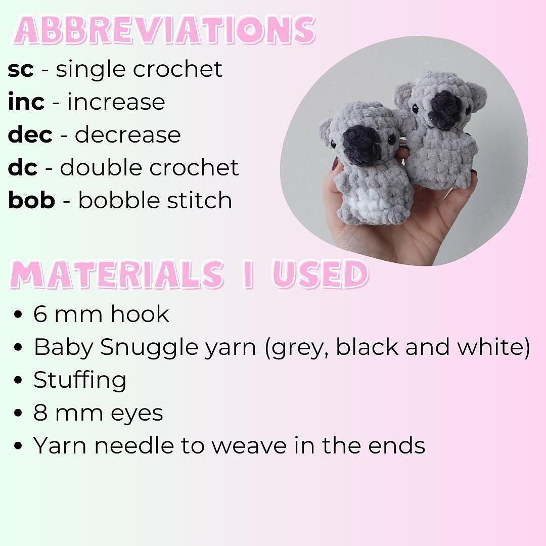 free no sew pattern mini koala