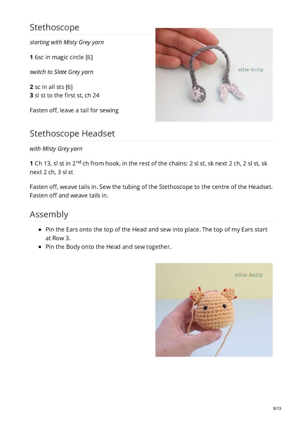 Free Nurse Cat Amigurumi Crochet Pattern