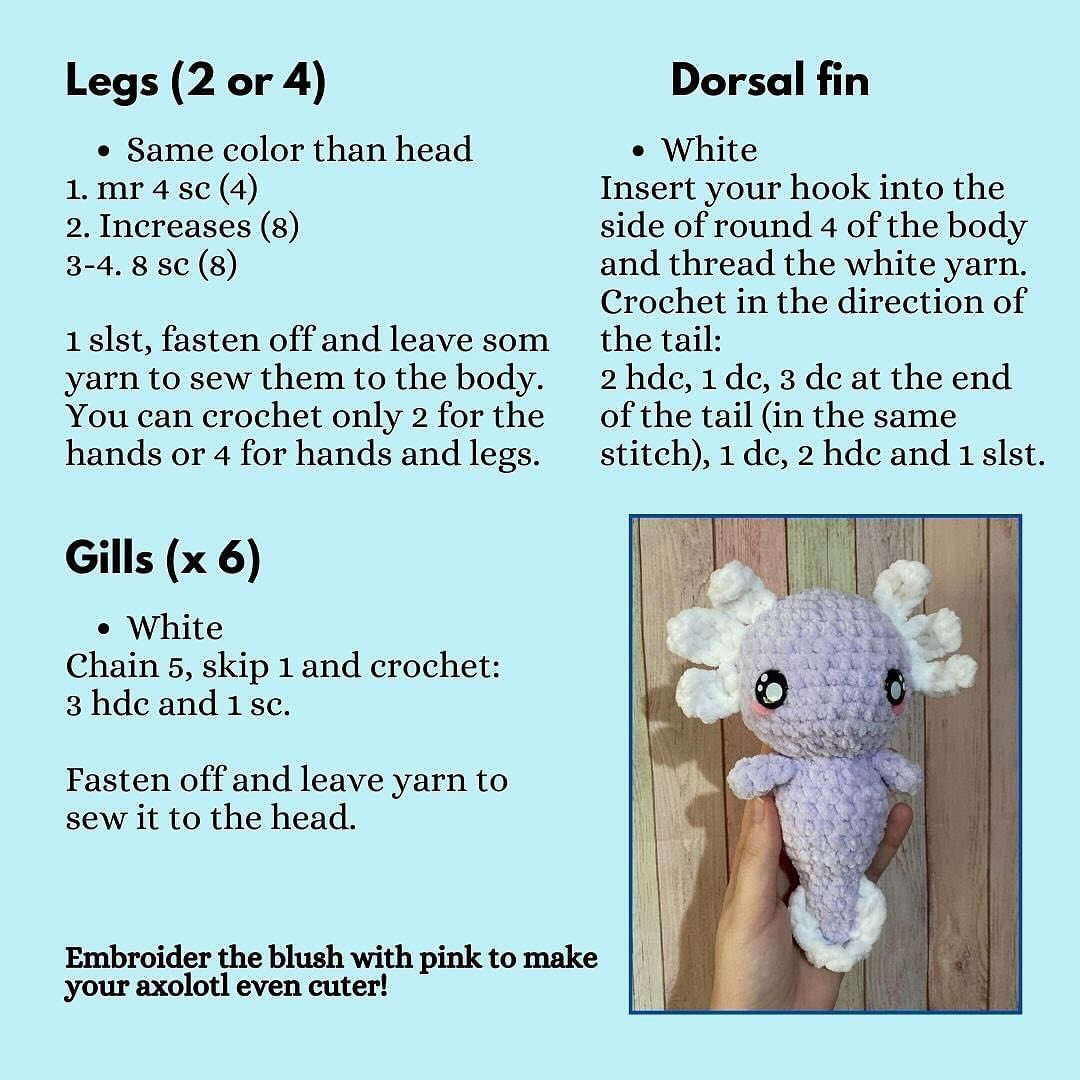 free pattern axolotl