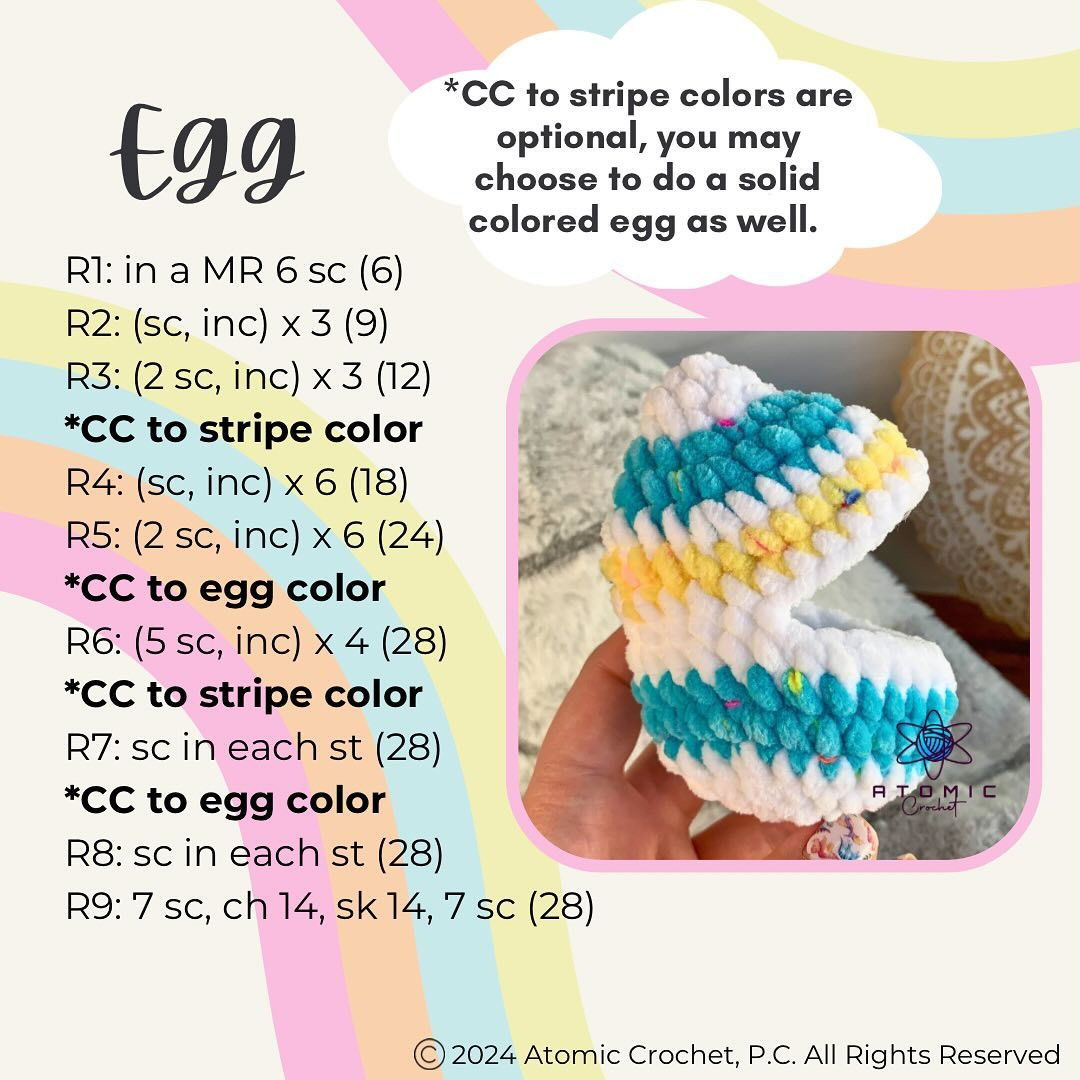 free pattern baby bird egg