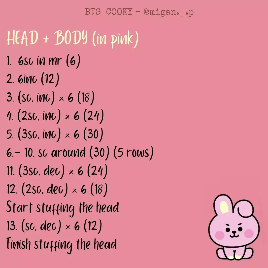 free pattern bts cooky