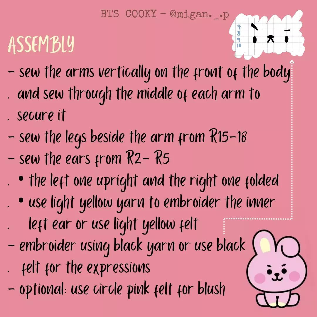 free pattern bts cooky