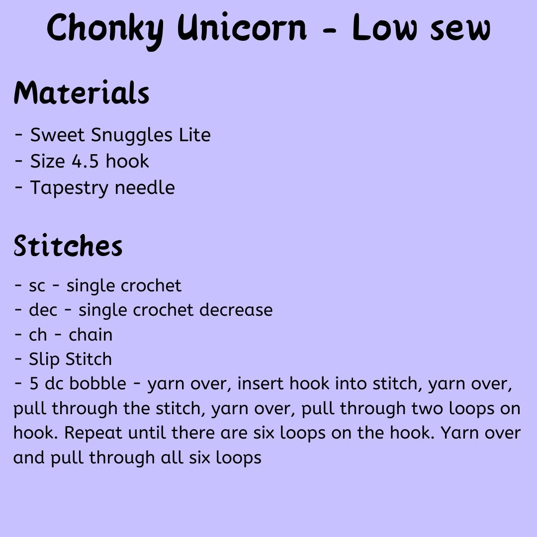 FREE PATTERN chonky unicorn