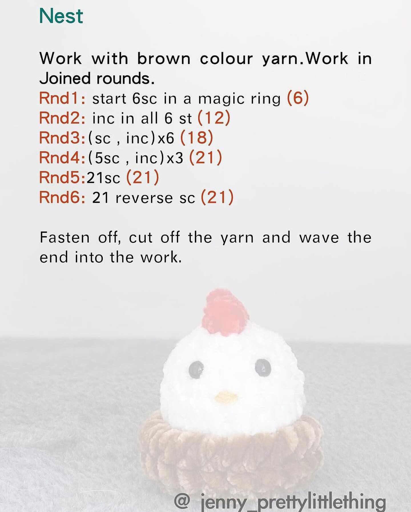 free pattern chubby chicken in nest