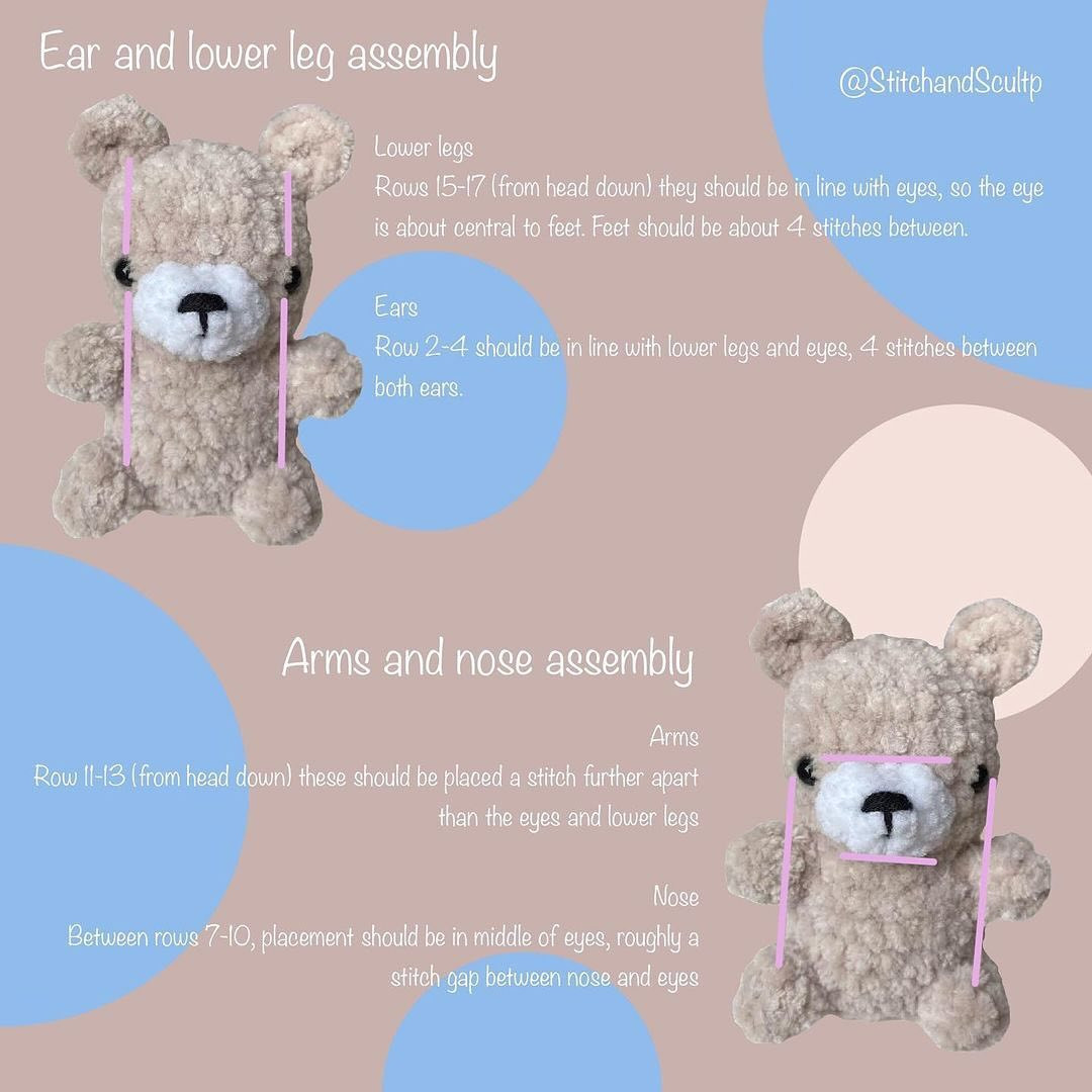 free pattern herbert bear (with removable coat)