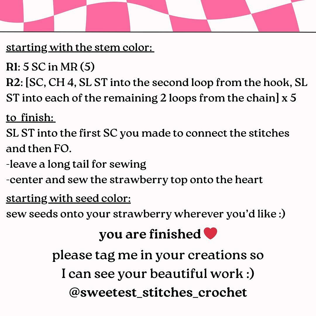 free pattern strawberry heart low sew