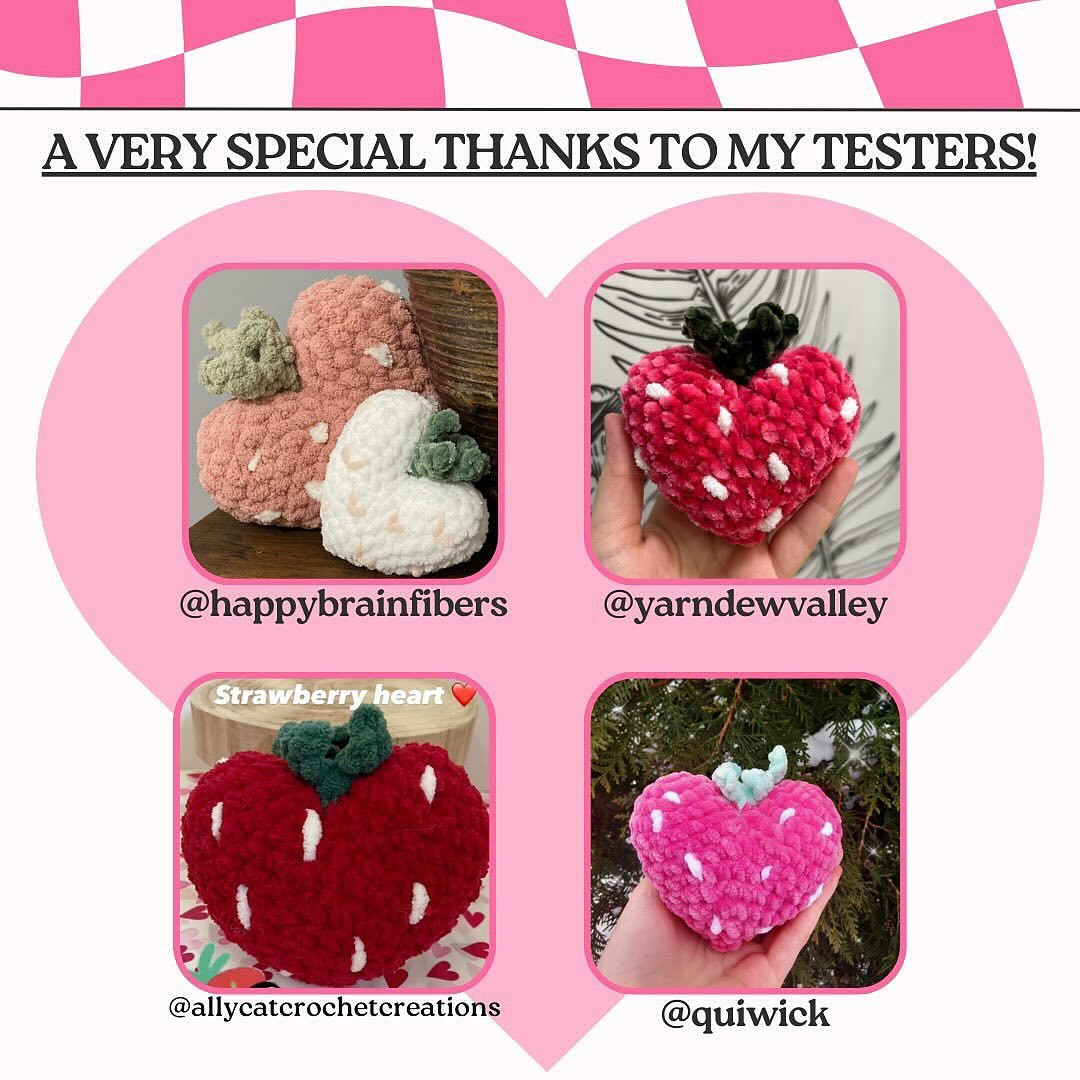 free pattern strawberry heart low sew