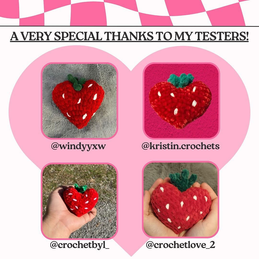 free pattern strawberry heart low sew