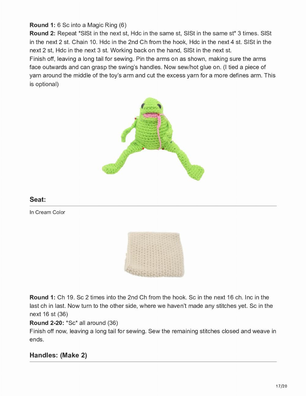 Frog on a Swing Amigurumi – Free Crochet Pattern