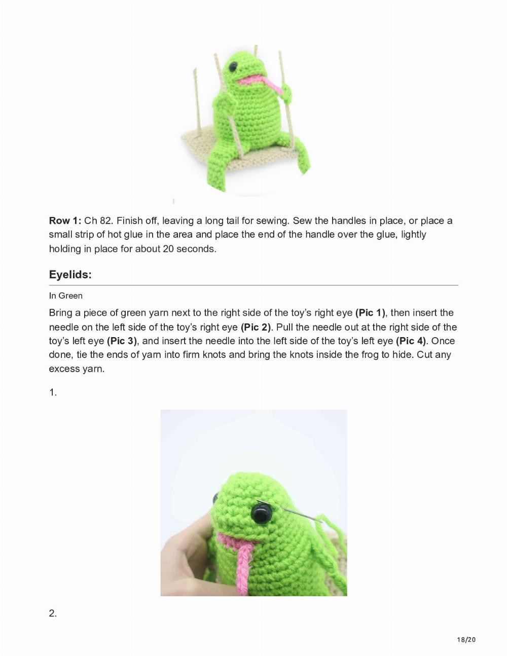 Frog on a Swing Amigurumi – Free Crochet Pattern