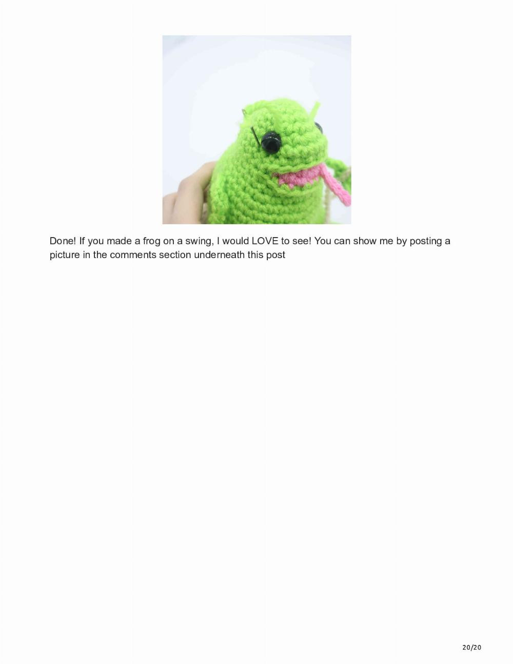 Frog on a Swing Amigurumi – Free Crochet Pattern