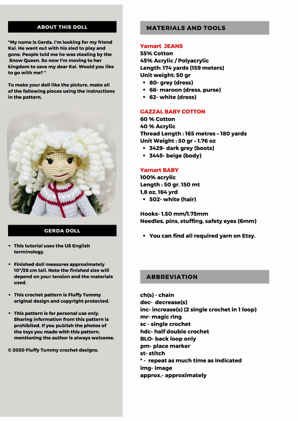 Gerda Doll CROCHET PATTERN