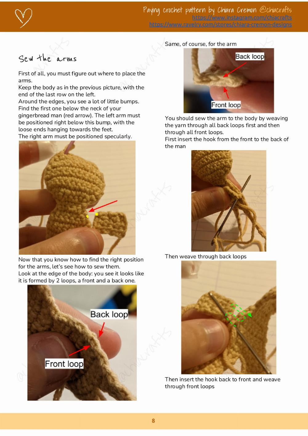 gingerbread man crochet pattern