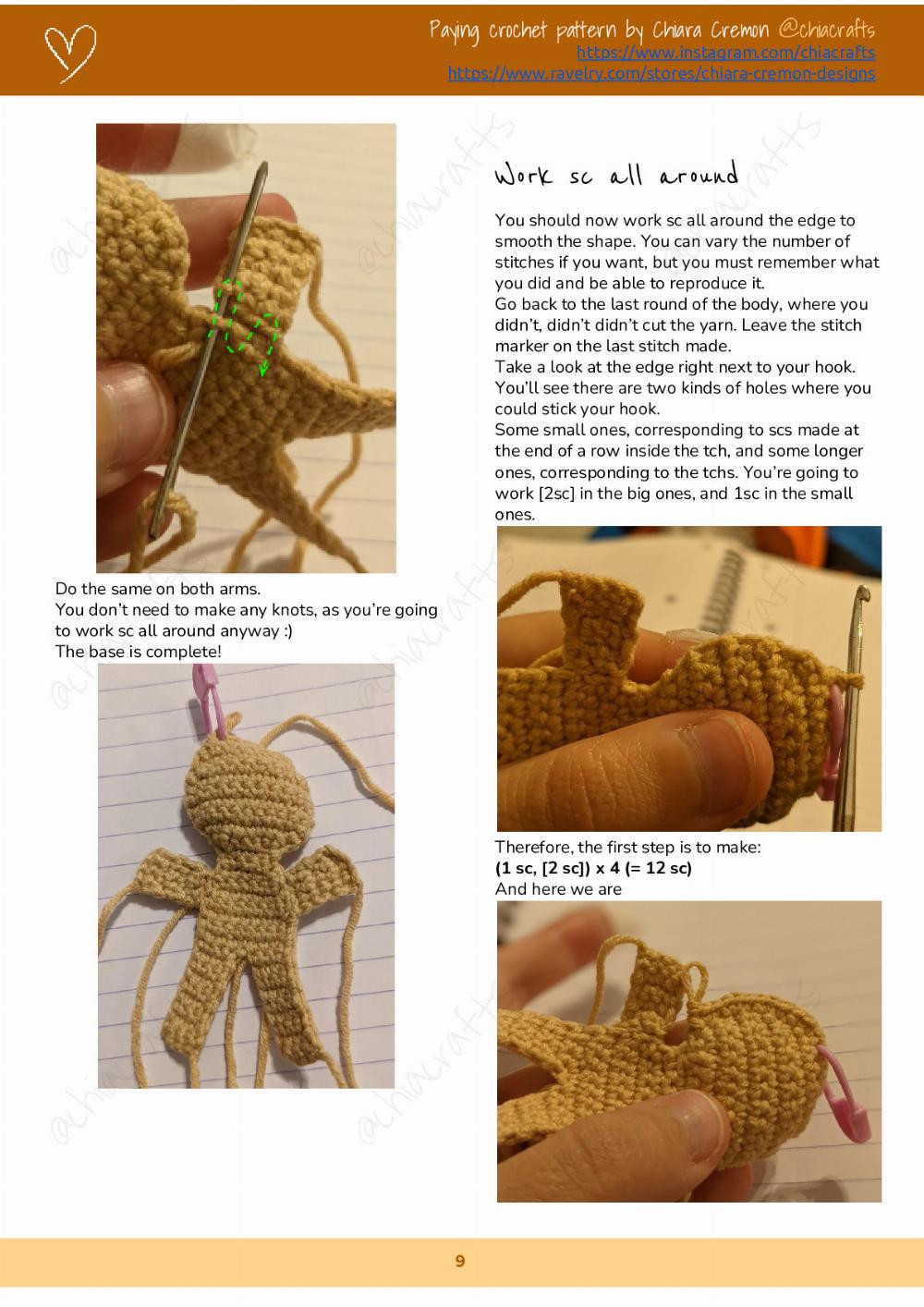 gingerbread man crochet pattern