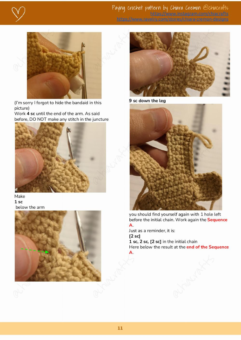 gingerbread man crochet pattern