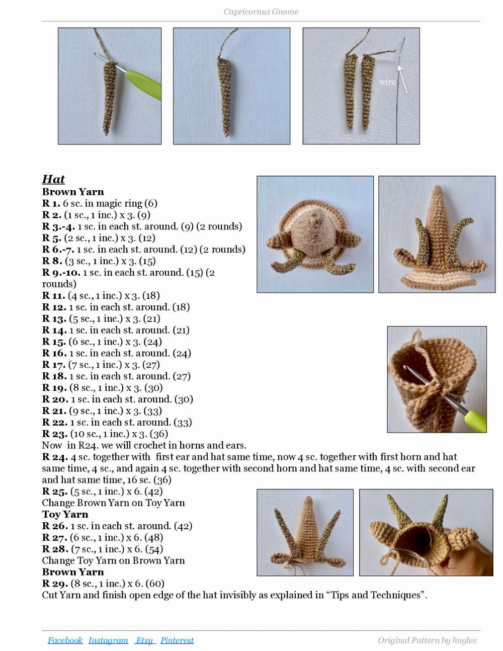 Gnome Capricornus crochet pattern