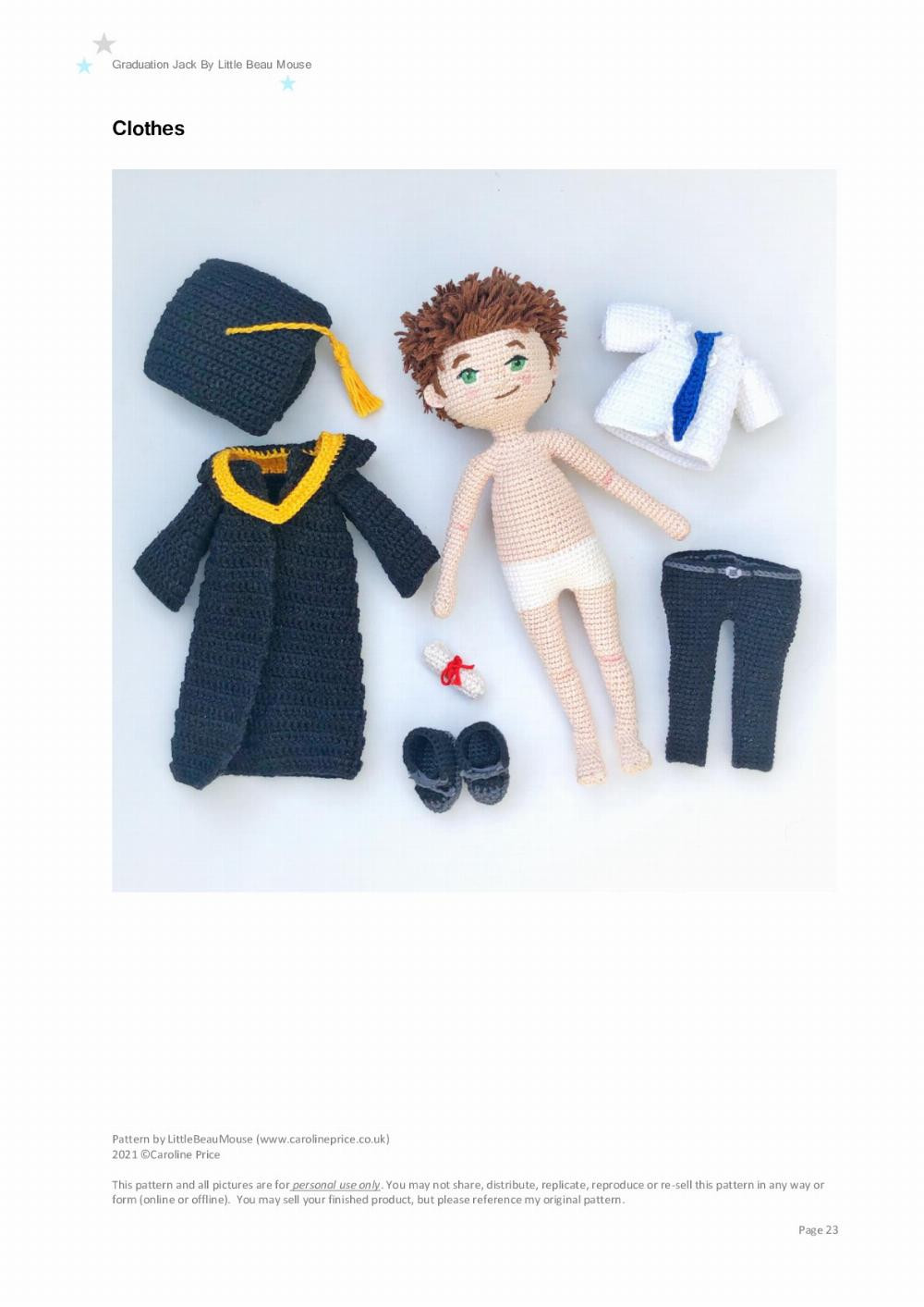 Graduation Jack doll crochet pattern