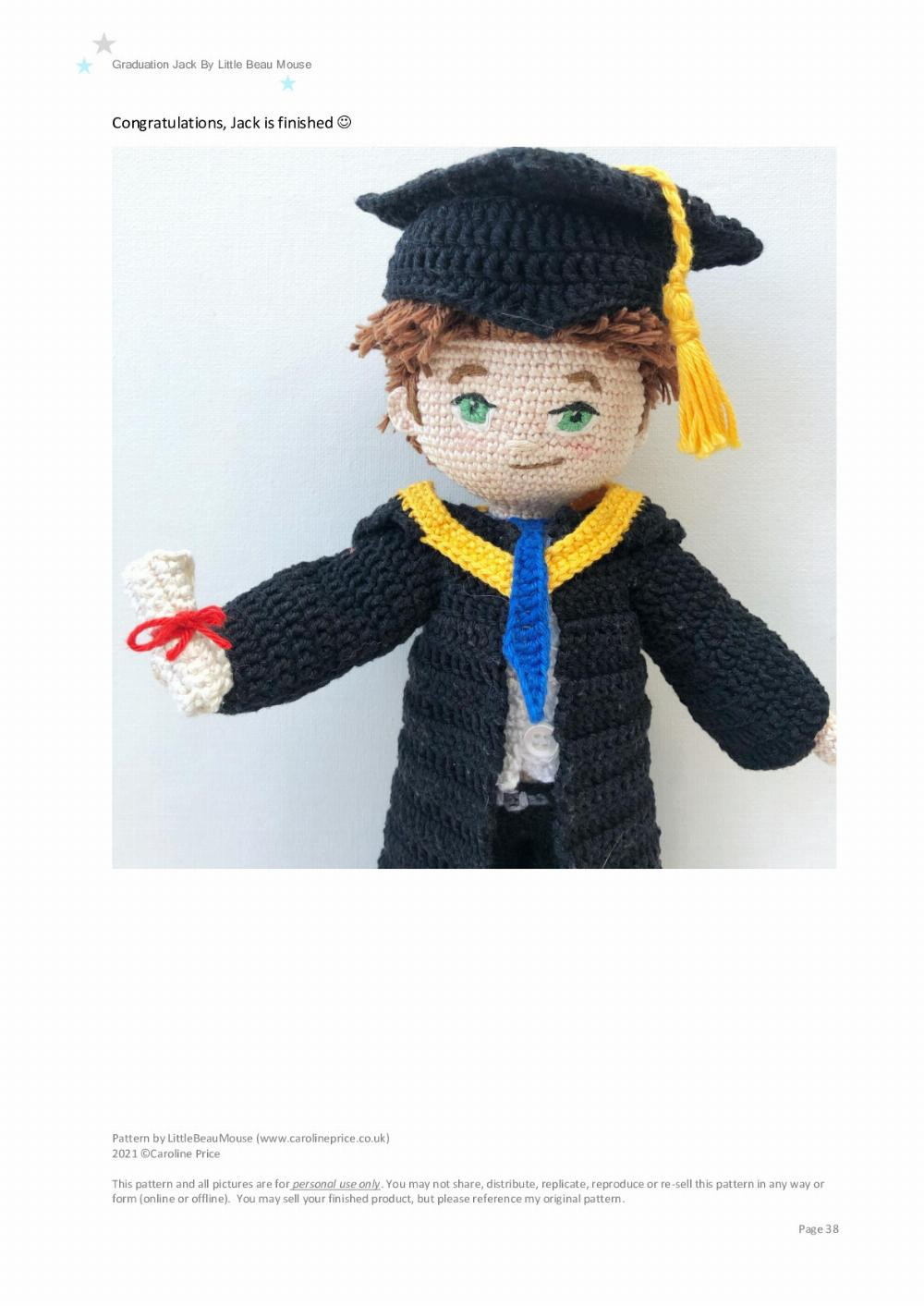 Graduation Jack doll crochet pattern