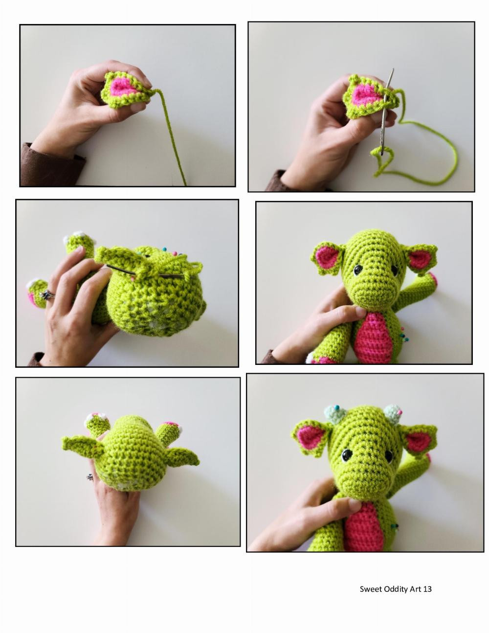 green Mini Dragon Crochet Pattern