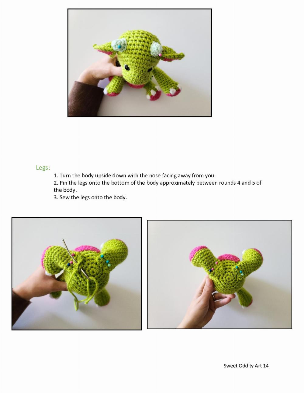 green Mini Dragon Crochet Pattern