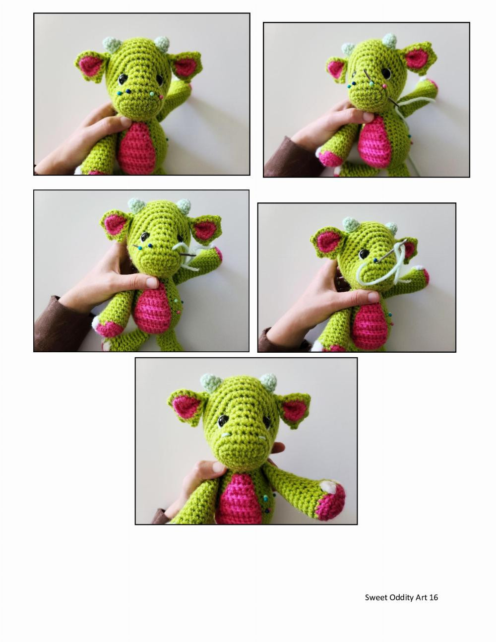 green Mini Dragon Crochet Pattern