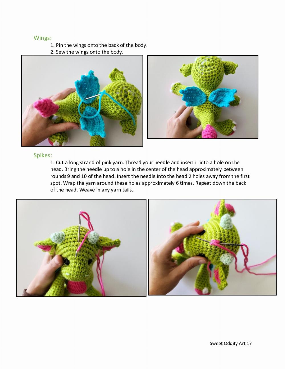 green Mini Dragon Crochet Pattern