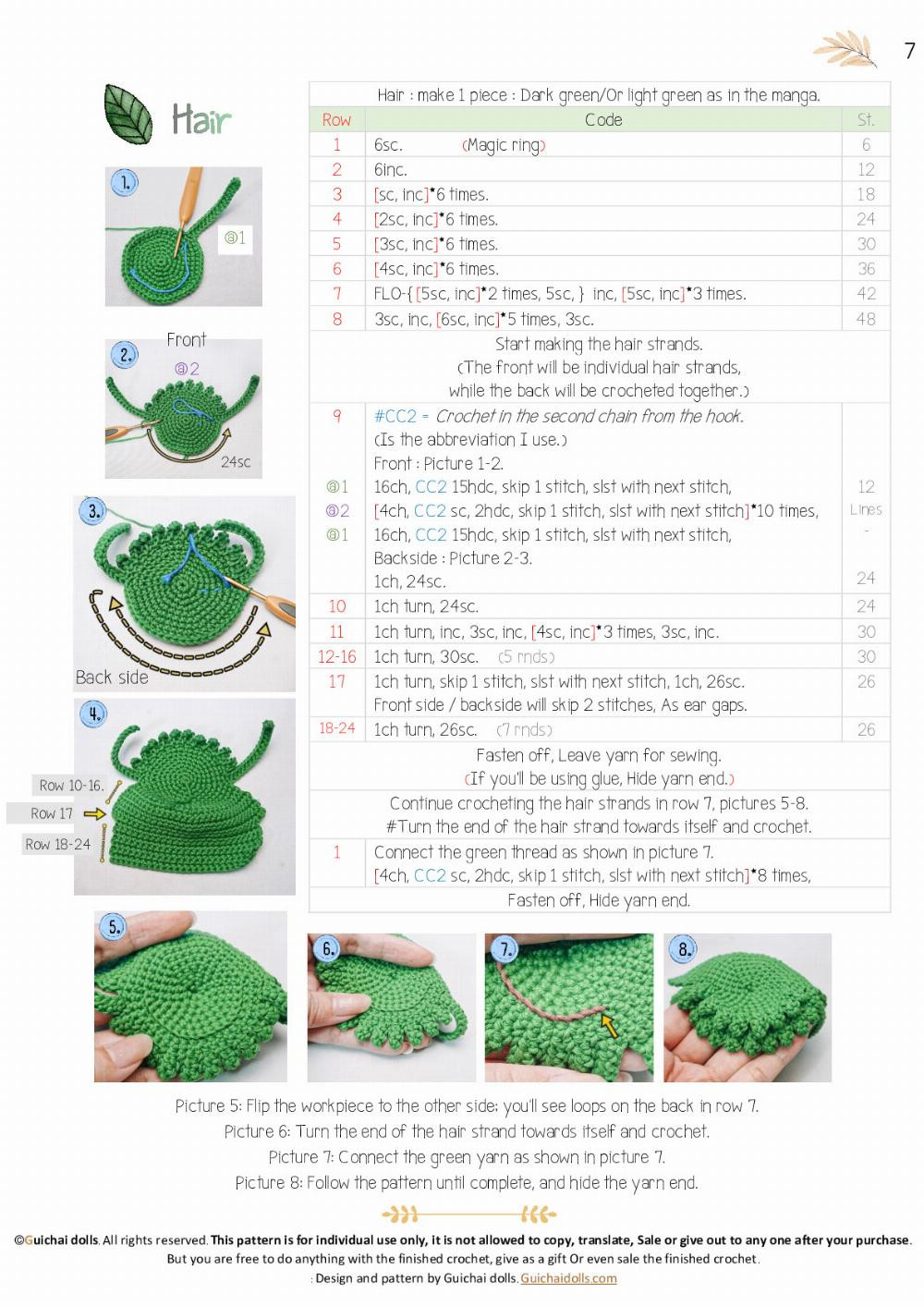 Guichai Pattern roronoa zoro crochet pattern